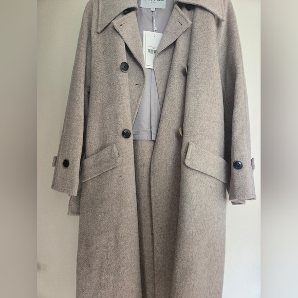Petite Studio Enola 100% Wool Coat - XS Oatmeal - Picture 3 of 9